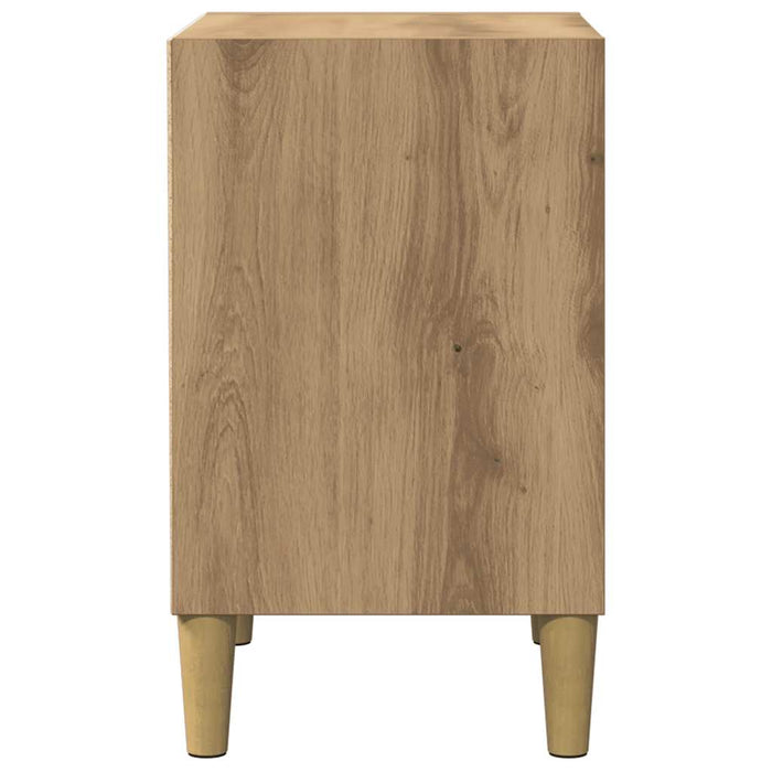 Comodini Rovere Artigianale 2 pz-Set di 2 Tavolino da notte 40x30x50 cm Legno Multistrato