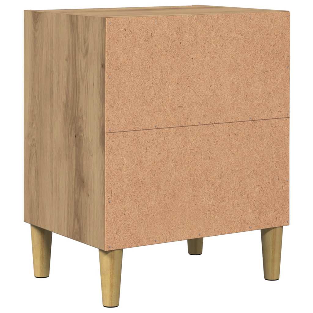 Comodini Rovere Artigianale 2 pz-Set di 2 Tavolino da notte 40x30x50 cm Legno Multistrato
