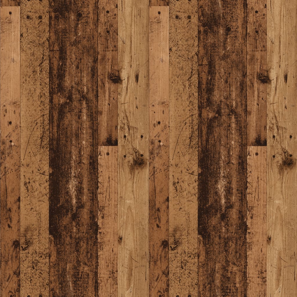 Comodino con Gambe in Metallo-Tavolino da notte Legno Antico 40x35x69 cm