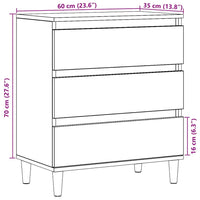 vidaXL Credenza Rovere Artigianale 60x35x70 cm in Legno Multistrato