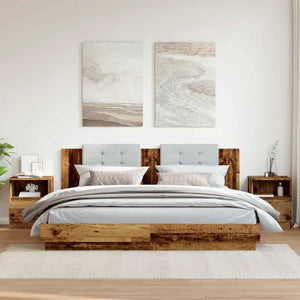 Comodini 2 pz Legno Antico 40x40x50 cm in Legno Multistrato