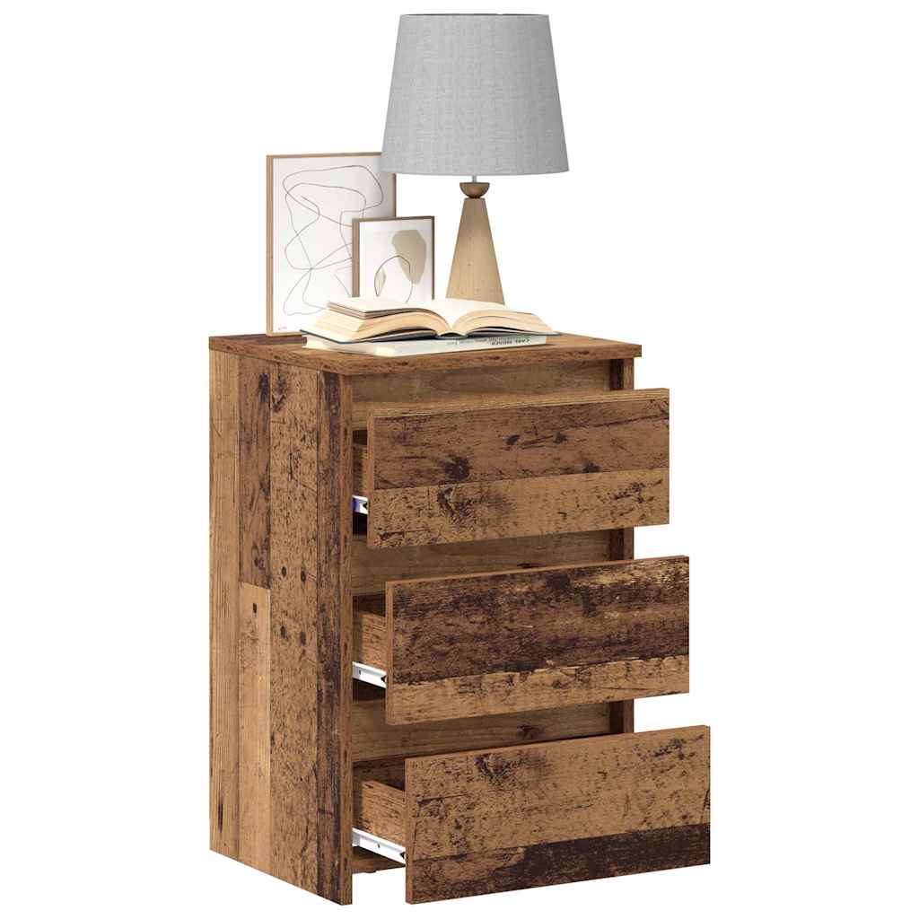 Comodini Legno Antico 2 pz-Set di 2 Tavolino da notte 40x35x62,5 cm in Legno Multistrato