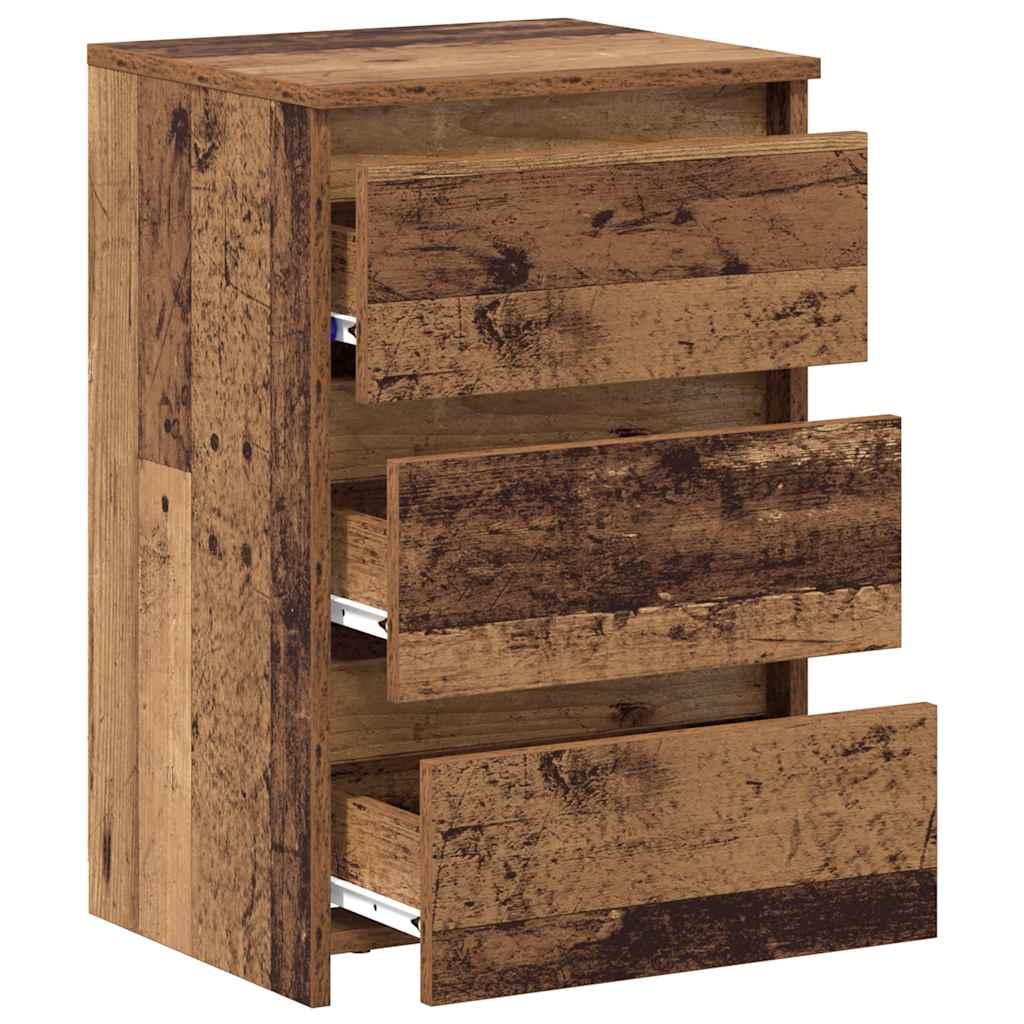 Comodini Legno Antico 2 pz-Set di 2 Tavolino da notte 40x35x62,5 cm in Legno Multistrato