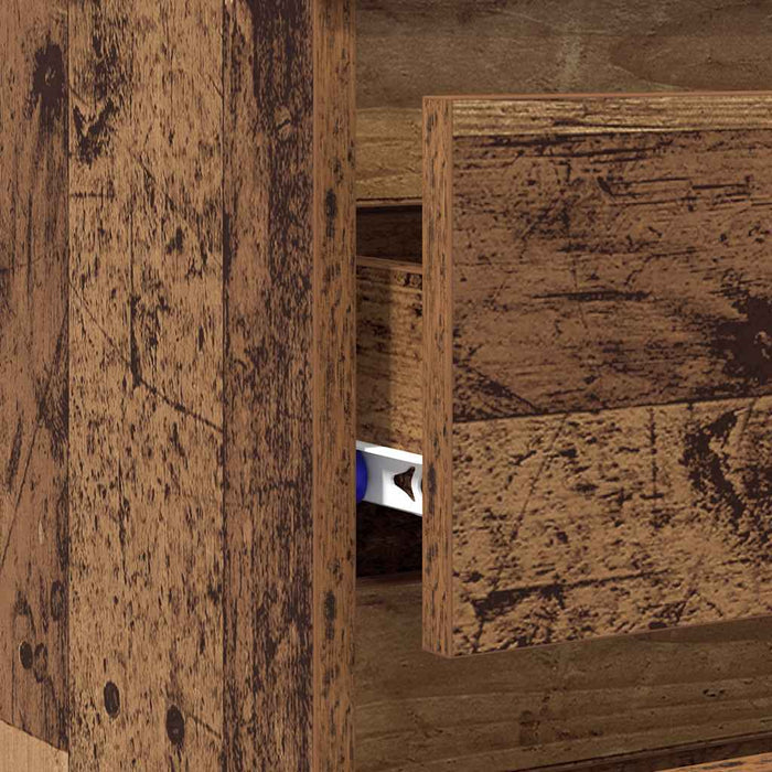 Comodini Legno Antico 2 pz-Set di 2 Tavolino da notte 40x35x62,5 cm in Legno Multistrato