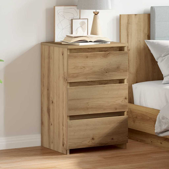 Comodino Rovere Artigianale 40x35x62,5 cm in Legno Multistrato 856524