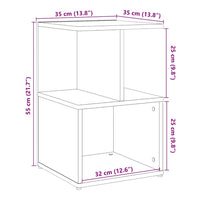 vidaXL Comodino Rovere Artigianale 35x35x55 cm in Legno Multistrato