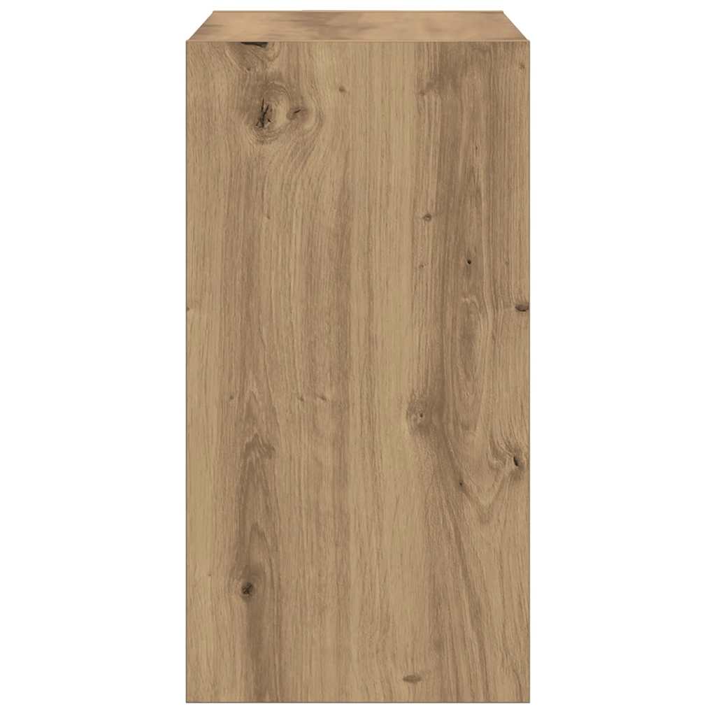 Tavolino Rovere Artigianale 50x26x50 cm in Legno Multistrato 856539