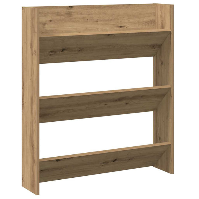 Scarpiera a Muro Rovere Artigianale 80x18x90 cm in Truciolato 856545