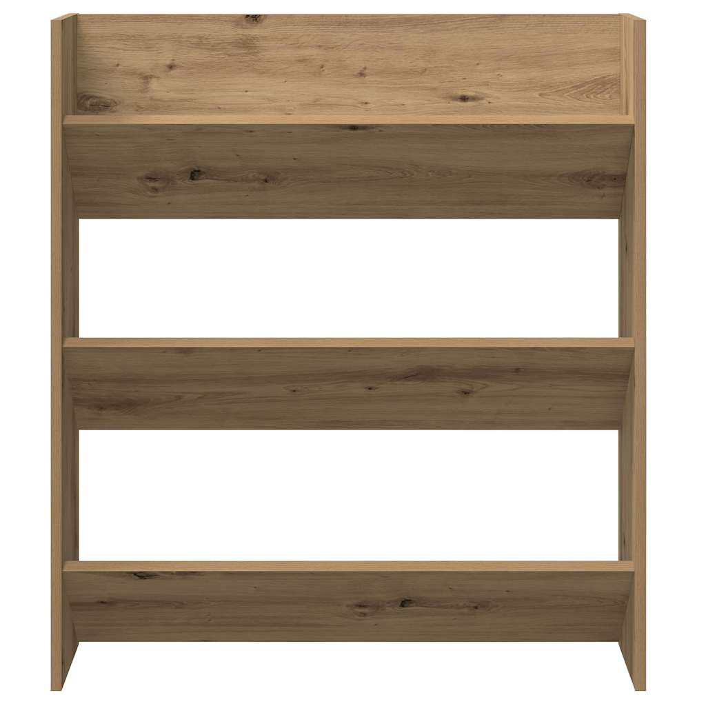 Scarpiera a Muro Rovere Artigianale 80x18x90 cm in Truciolato 856545