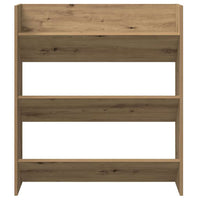 Scarpiera a Muro Rovere Artigianale 80x18x90 cm in Truciolato 856545