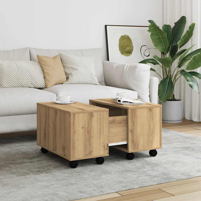 Tavolino Salotto Rovere Artigianale 60x60x38 cm in Truciolato 856549