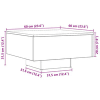 vidaXL Tavolino da Salotto Rovere Artigianale 60x60x31,5 cm Truciolato