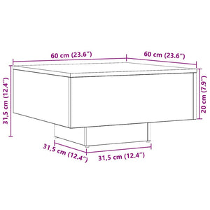 vidaXL Tavolino da Salotto Rovere Artigianale 60x60x31,5 cm Truciolato