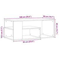 Tavolino Salotto Legno Vecchio 100x50x40 cm Legno Multistrato 856556