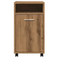 Armadio con Ruote Rovere Artigianale 33x38x60 cm in Truciolato 856563