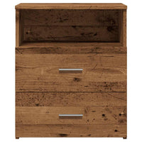 Comodini Legno Antico 2 pz-Set di 2 Tavolino da notte 50x32x60 cm in Legno Multistrato