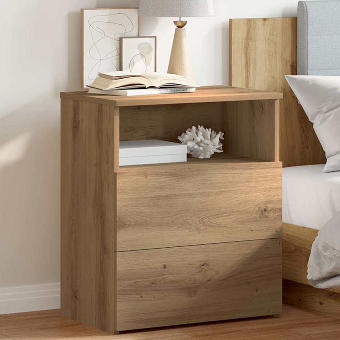 Comodino Rovere Artigianale 50x32x60 cm in Legno Multistrato 856566