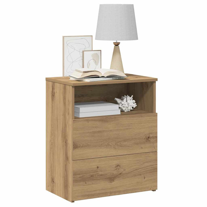 Comodino Rovere Artigianale 50x32x60 cm in Legno Multistrato 856566