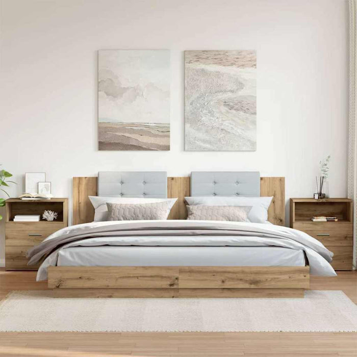 vidaXL Comodini 2pz Rovere Artigianale 50x32x60cm in Legno Multistrato