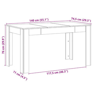 vidaXL Tavolo Pranzo Artigianale 140x74,5x76 cm Legno Multistrato