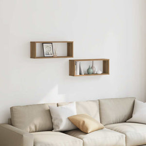 Mensole Parete a Cubo 2 pz Artigianale 30x15x30 cm Truciolato