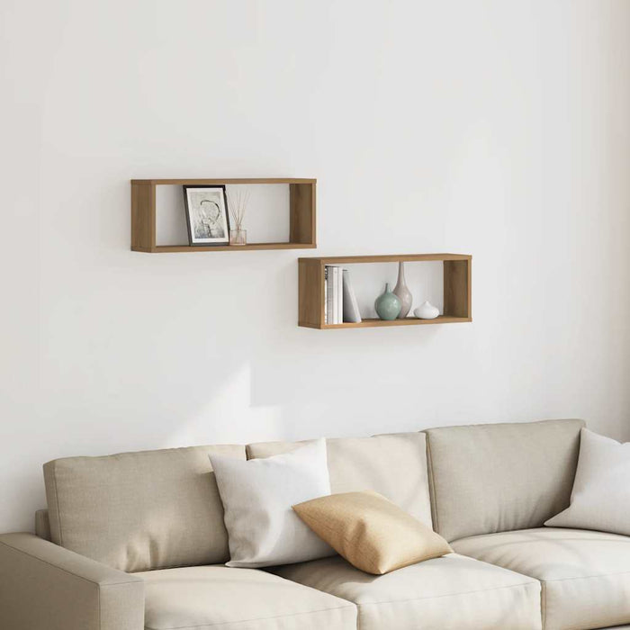 Mensole Parete a Cubo 2 pz Artigianale 30x15x30 cm Truciolato