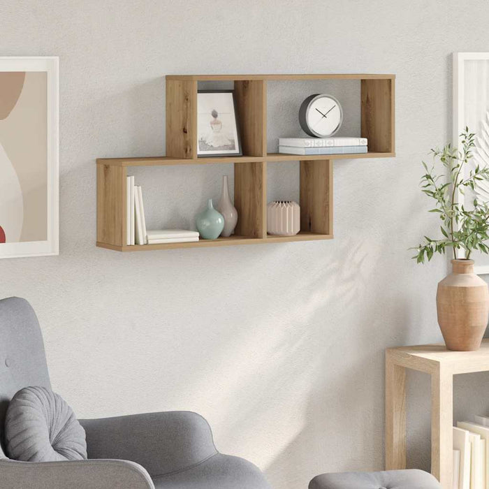 Scaffale a Parete Rovere Artigianale 100x18x53 cm Truciolato 856593