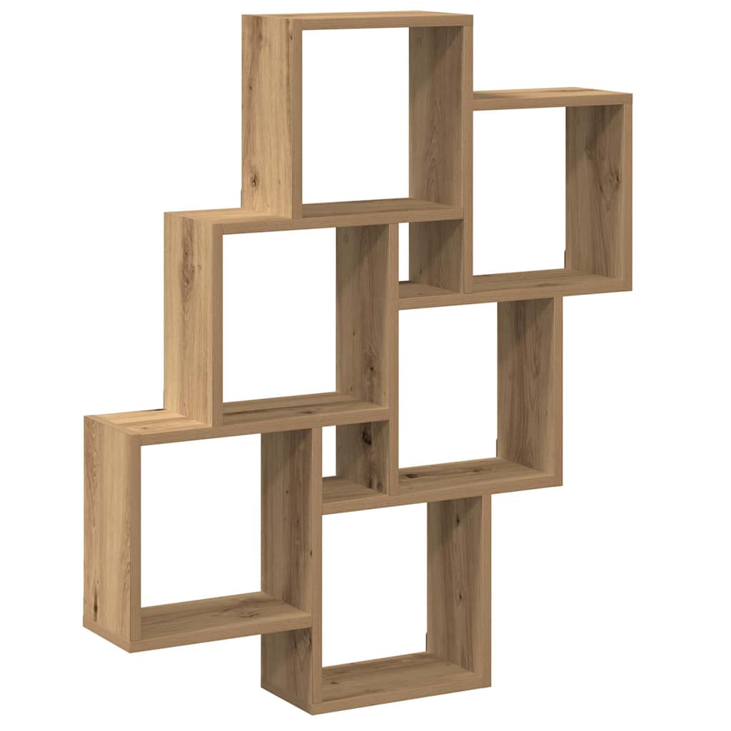 Mensola a Muro a Cubo Artigianale 78x15x93 cm Legno Multistrato 856595
