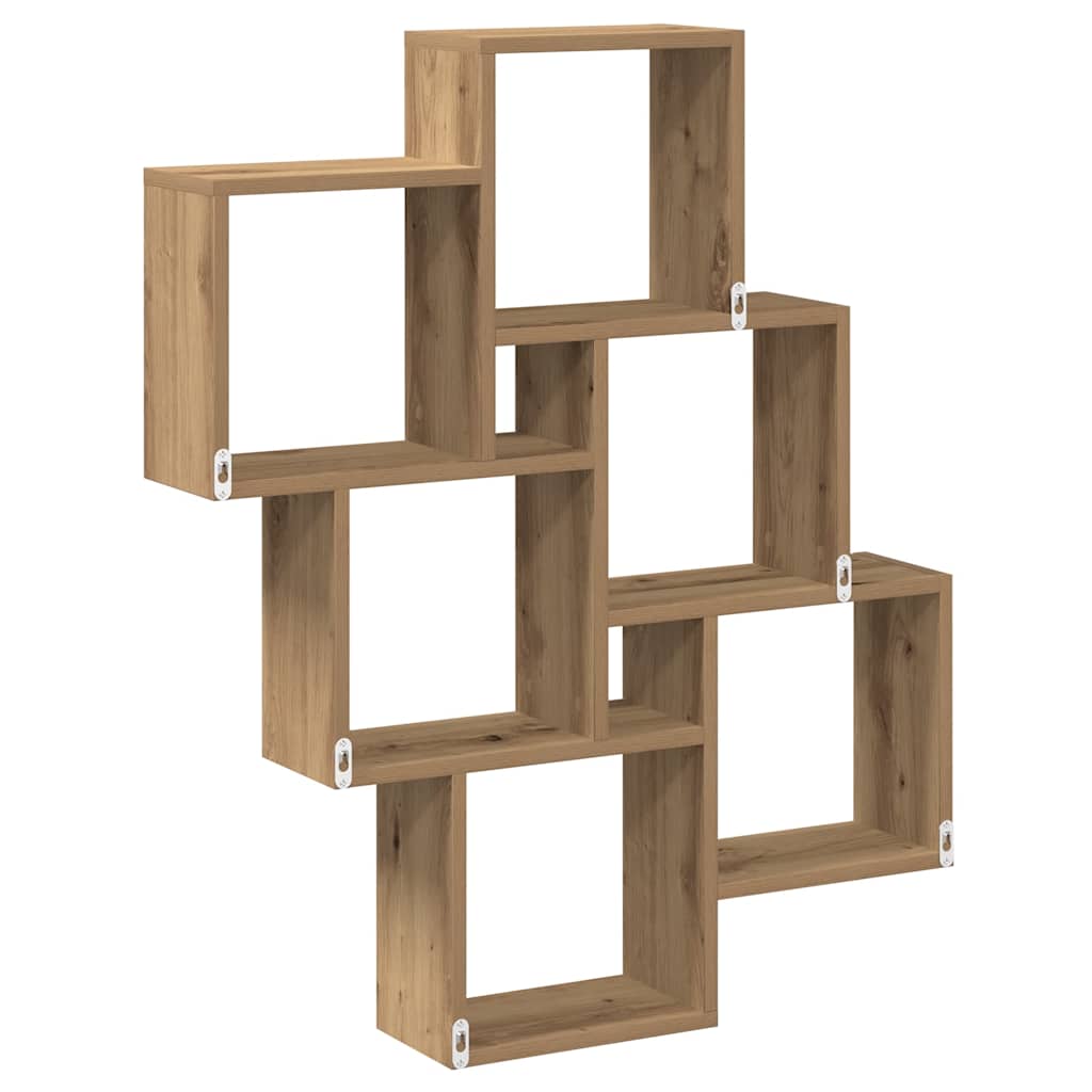 Mensola a Muro a Cubo Artigianale 78x15x93 cm Legno Multistrato 856595