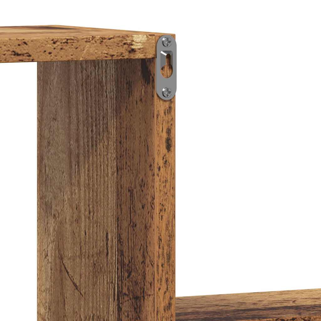 Scaffali da Parete 2 pz Legno Antico 100x15x20 cm Multistrato 856612