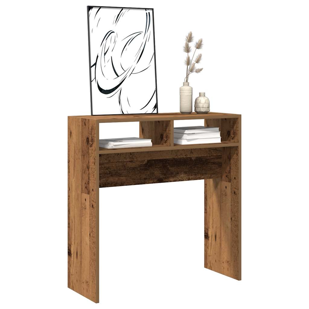 Tavolino Consolle-Tavolino da soggiorno-Tavolo Legno Antico 78x30x80 cm in Truciolato