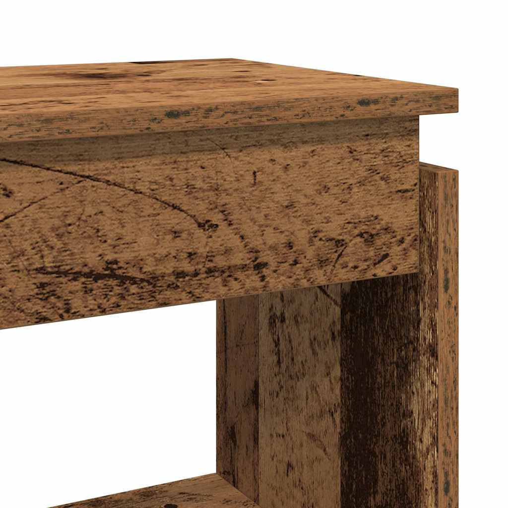 Tavolino Consolle-Tavolino da soggiorno-Tavolo Legno Antico 80x30x80 cm in Truciolato