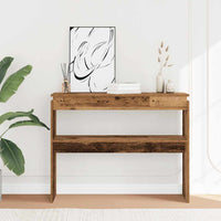 Tavolino Consolle Legno Antico 80x30x102 cm in Truciolato