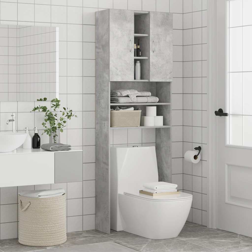 Mobile per Lavatrice Grigio Cemento 64x25,5x190 cm 856648