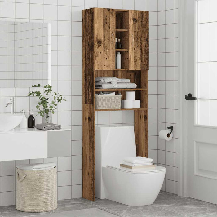 Mobile per Lavatrice Legno Antico 64x25,5x190 cm 856649