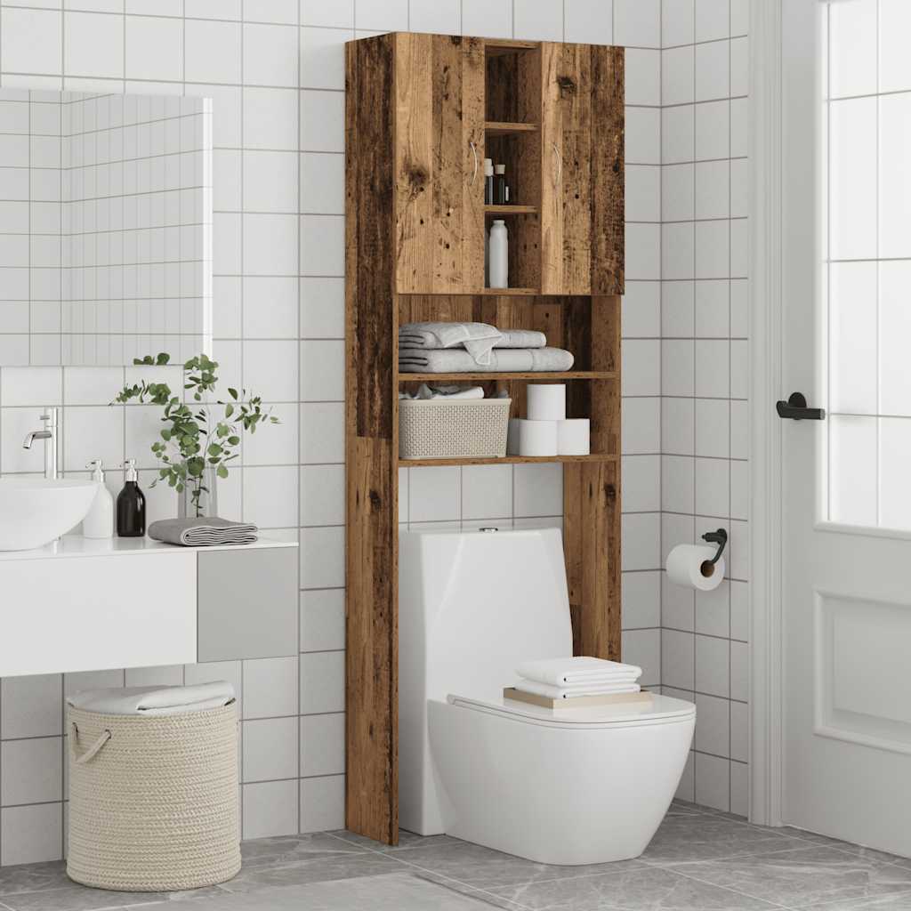 Mobile per Lavatrice Legno Antico 64x25,5x190 cm 856649