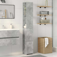 Armadietto da Bagno Grigio Cemento 25x25x170 cm in Truciolato 856651