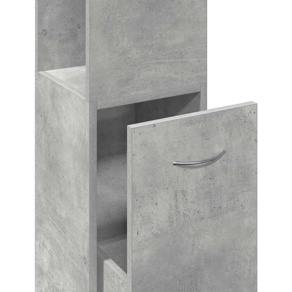 Armadietto da Bagno Grigio Cemento 25x25x170 cm in Truciolato 856651