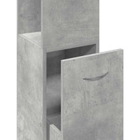 Armadietto da Bagno Grigio Cemento 25x25x170 cm in Truciolato 856651