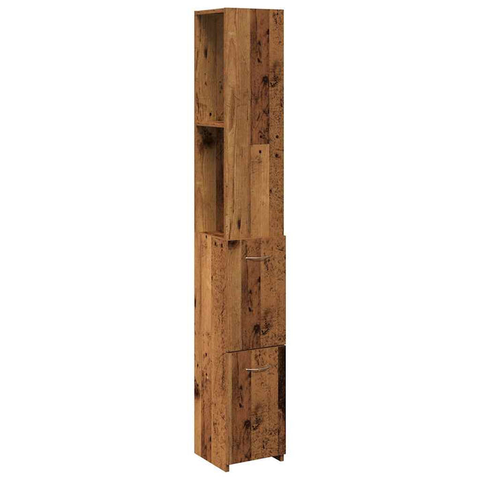 Mobile da Bagno Legno Antico 25x25x170 cm in Truciolato