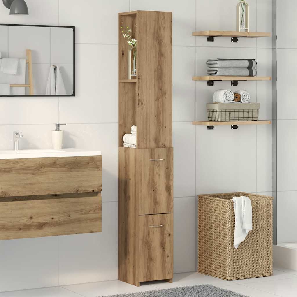 Armadietto Bagno Rovere 25x25x170 cm Legno Multistrato 856653