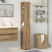 Armadietto Bagno Rovere 25x25x170 cm Legno Multistrato 856653