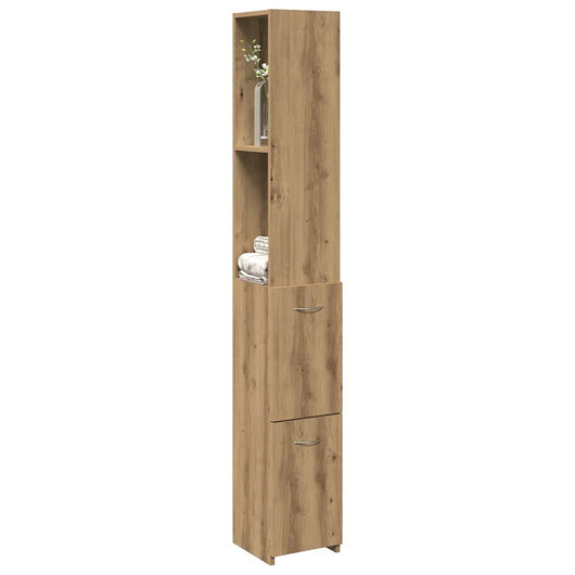 Armadietto Bagno Rovere 25x25x170 cm Legno Multistrato