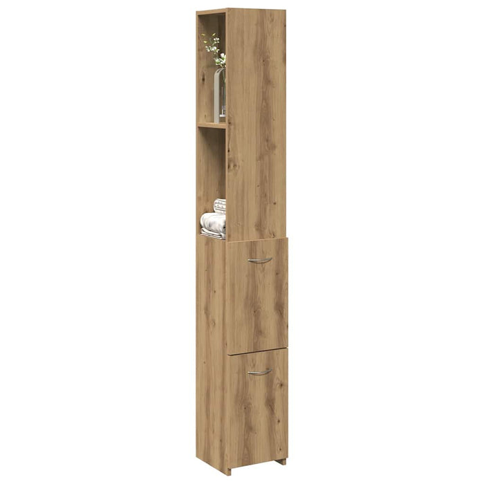 Armadietto Bagno Rovere 25x25x170 cm Legno Multistrato 856653