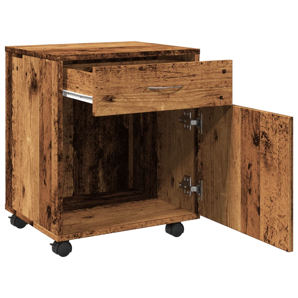 Armadietto con Ruote Legno Antico 45x38x54 cm Legno Multistrato 856654