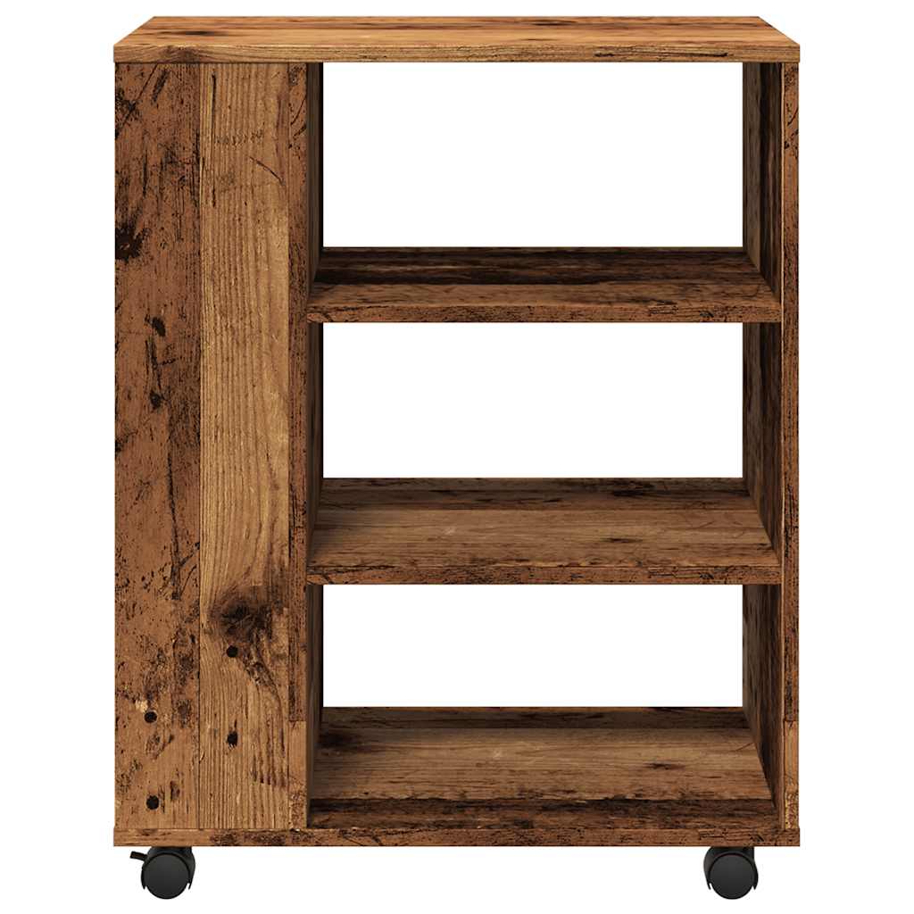 vidaXL Mobiletto con Ruote Legno Antico 60x35x75 cm Legno Multistrato