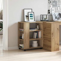 Armadietto con Ruote Rovere Artigianale 60x35x75 cm Truciolato 856657