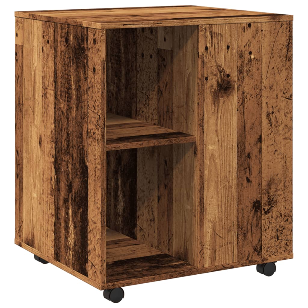 Armadietto con Ruote Legno Antico 60x53x72cm in Truciolato