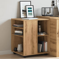 Armadietto con Ruote Rovere Artigianale 60x53x72 cm Truciolato