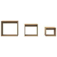 Tavolini Impilabili 3 pz Rovere Artigianale Legno Multistrato 856675
